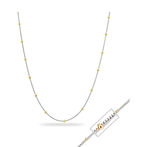 20" 14K Two-Tone Gold Saturn Chain Necklaces - 2.9gm