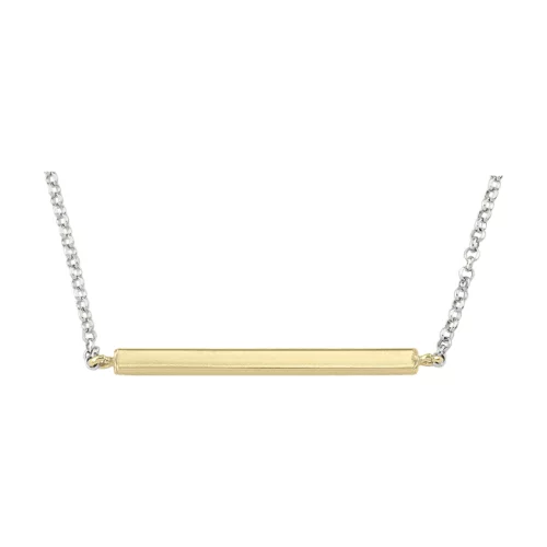 Sterling silver fashion Necklaces with Pendants - golden bar
