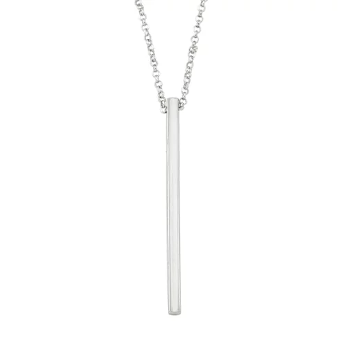 Sterling silver fashion Necklaces with Pendants - silver vertical bar