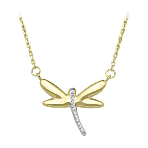 10K gold fashion Necklaces with Pendants - Dragonfly