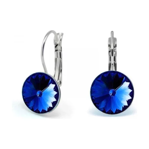 Boucles d'oreilles pendantes en cristal Swarovski Elements - Bleu Bermuda
