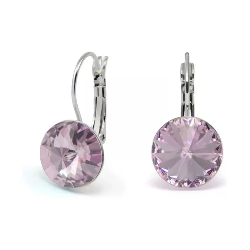 Swarovski Elements Crystal Drop Earrings - Light Amethyst