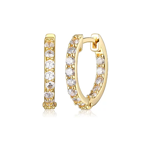 Diamondlite Cubic Zirconia 16mm In-and-out Hoop Earrings - Gold