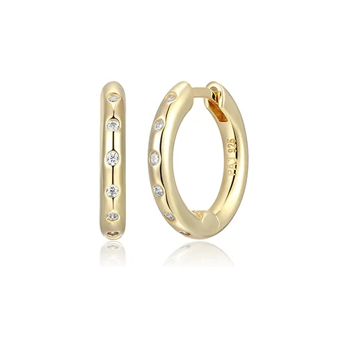 Diamondlite Cubic Zirconia 16mm Polished Hoop Earrings - Gold