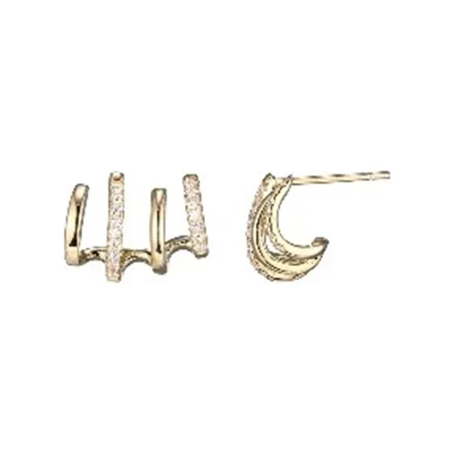 Diamondlite Cubic Zirconia 4-in-1 Illusion Earrings - Gold