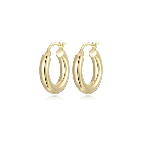 20mm Polished Tube Hoop Earrings - Gold