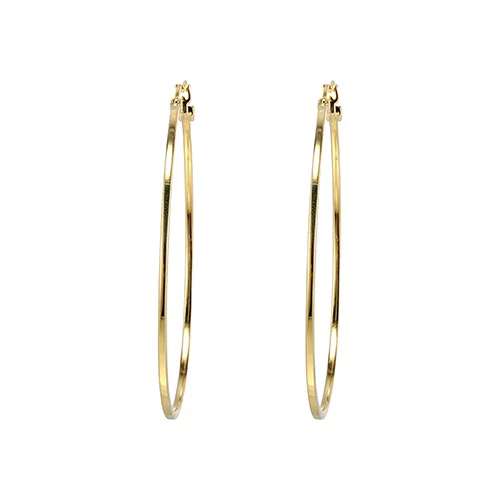 ELLE "Hoops" Sterling Silver 55mm Square Tube Earrings - Gold