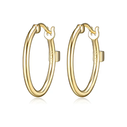 ELLE "Lyra" Sterling Silver 20mm Hoop Earrings - Gold