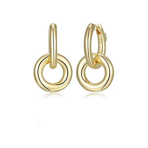 ELLE "Simpatico" 16mm 2 in 1 Hoop with Removable Circle Link Earrings - Gold