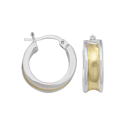 14K Two Tone Gold Hoop Earrings - ECZE123 - 1.9 gm