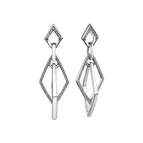Diamond Earrings in 10K White Gold (0.25 CT. T.W.) - Silver