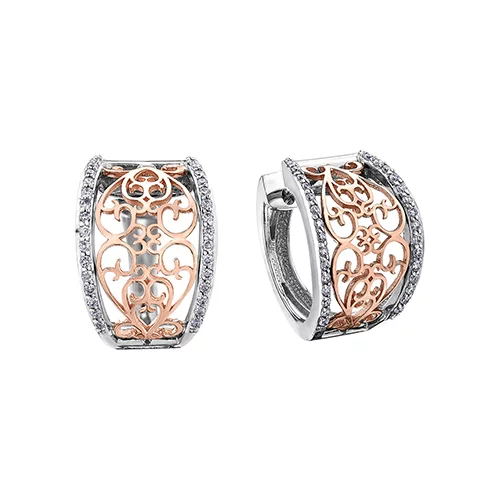 Diamond Earrings in 10K White and Rose Gold (0.33 CT. T.W.) - Silver
