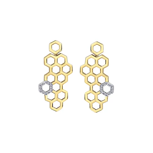 Diamond Stud Earrings in 10K (0.06 CT. T.W.) - Silver and Gold
