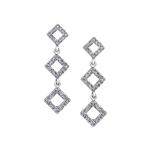 Diamond Earrings in 10K White Gold (0.086-0.144 CT. T.W.) - Silver