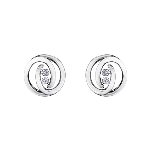 Diamond Stud Earrings in 10K White Gold (0.2 CT. T.W.) - Silver