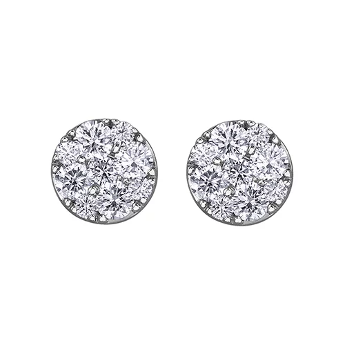 Diamond Stud Earrings in 14K White Gold (0.05-0.36 CT. T.W.) - Silver