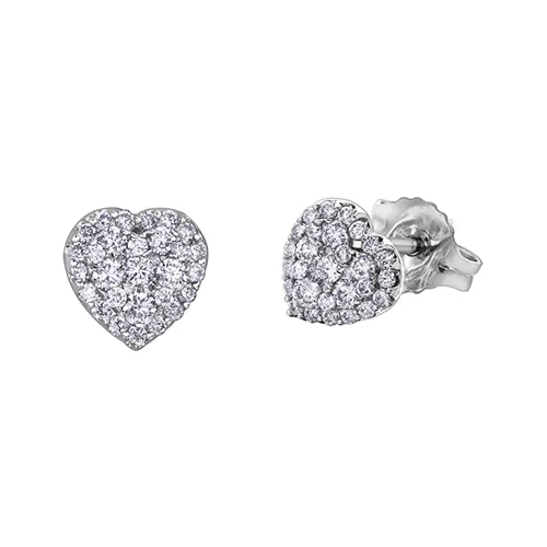 Diamond Stud Earrings in 14K (0.09-0.155 CT. T.W.) - Silver