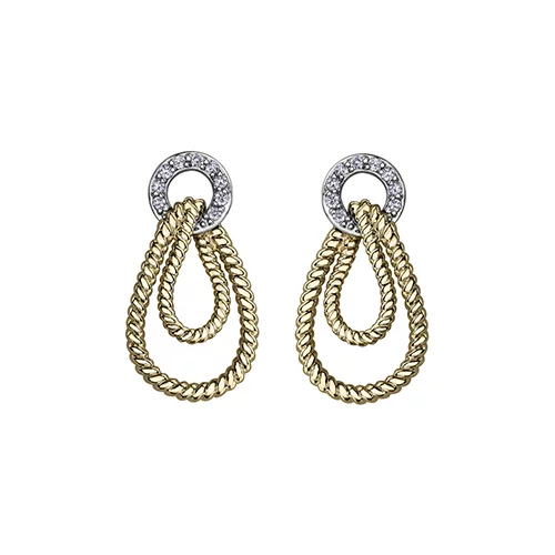 Diamond Stud Earrings in 10K (0.11 CT. T.W.) - Silver and Gold