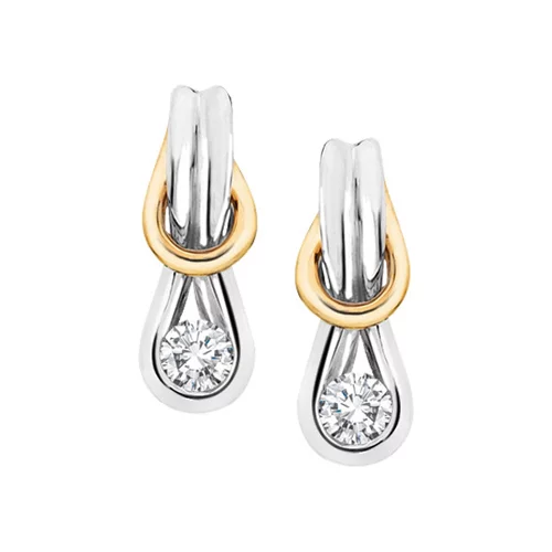 Canadian Diamond Love Knot Earrings in 10K Two-Tone Gold (0.25 CT. T.W.)