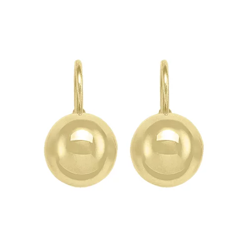 14K Gold Sphere Shaped Drop Earrings