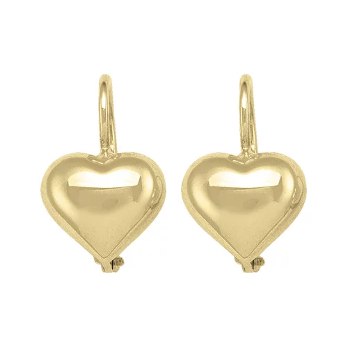 18K Gold Heart Shaped Drop Earrings