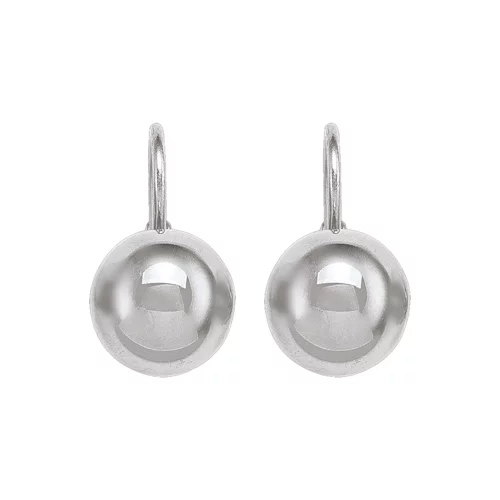 14K Silver Sphere Shaped Drop Earrings - 3.2gm