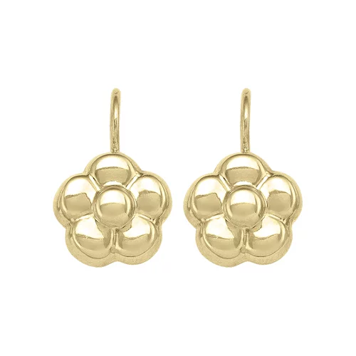 18K Gold Flower Shaped Earrings