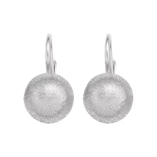 14K Silver Sphere Shaped Drop Earrings