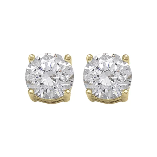 10K Gold Cubic Zirconia Stud Earrings