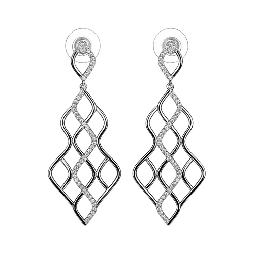 Diamondlite Cubic Zirconia Weave Earrings in Silver