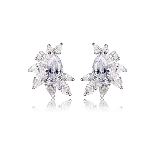 Diamondlite Cubic Zirconia Red Carpet Collection Embellished 8.5mm Pear Stud Earrings - Silver