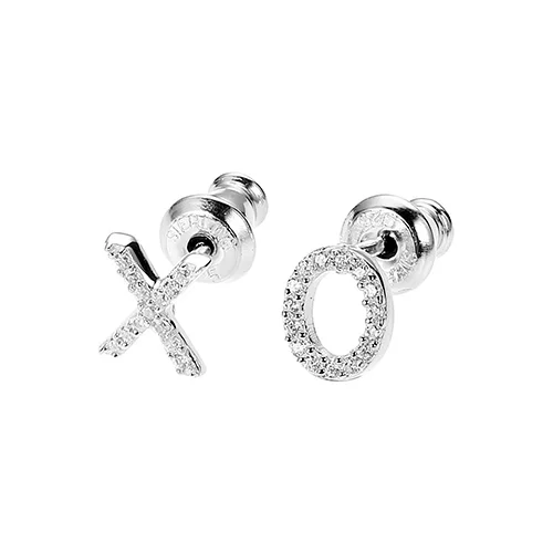 Diamondlite Cubic Zirconia "XO" Stud Earring - Silver