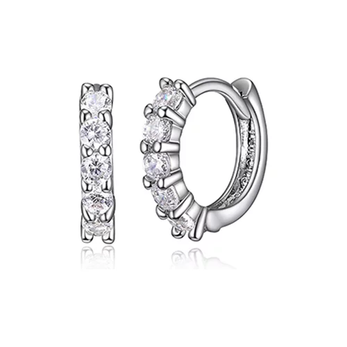 Diamondlite Cubic Zirconia 10mm Huggie Earring - Silver