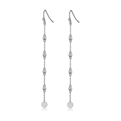 Diamondlite Cubic Zirconia Drop Earrings - Silver