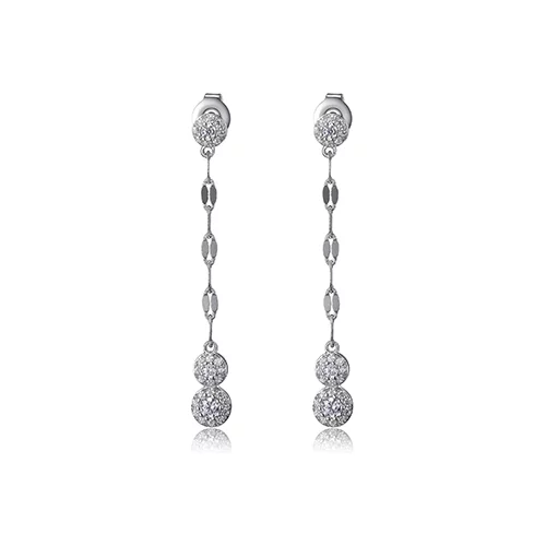 Diamondlite Cubic Zirconia Chain Link Earrings - Silver
