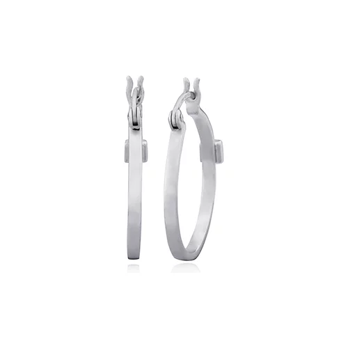 ELLE "Hoops" Sterling Silver Square Tube Hoop Earrings - Silver
