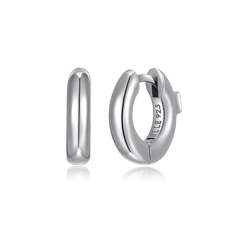 ELLE "Simpatico" 13mm Huggie Hoop Earrings - Silver