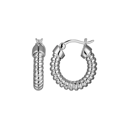Charles Garnier Sterling Silver "Tubogas" 20mm Hoop Earring with Tube - Silver