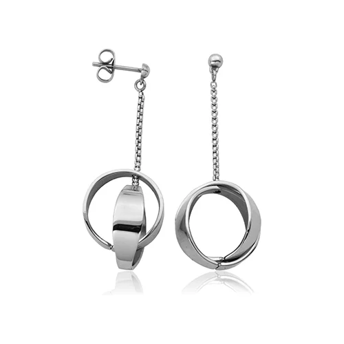 CJ Steelx Interlocked Circles Dangle Earrings - Silver