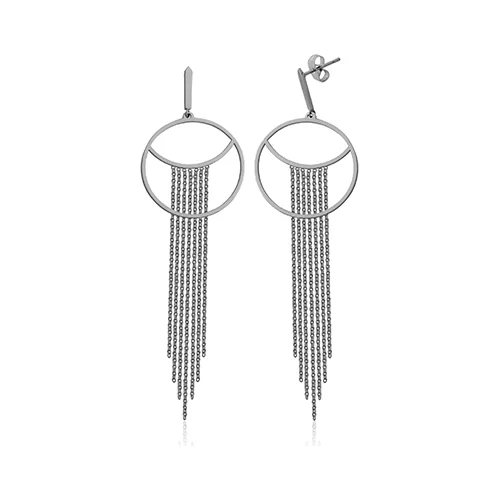CJ Steelx Light Tassel Earrings - Silver