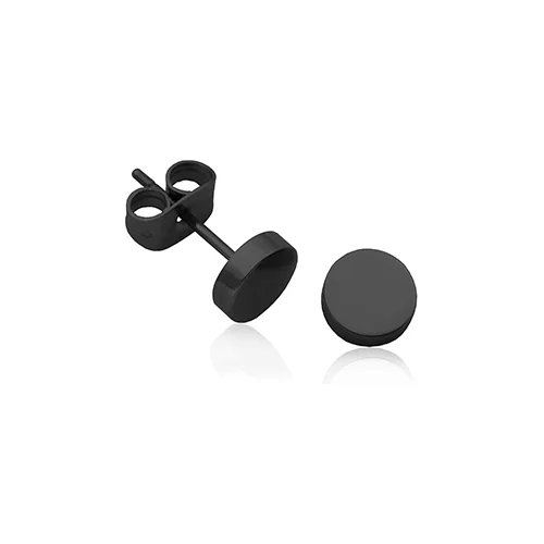 CJ Steelx 5mm IP Black Stud Stainless Steel Earrings