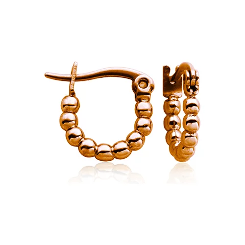 CJ Steelx 12mm Bead Hoop Earrings - Rose Gold