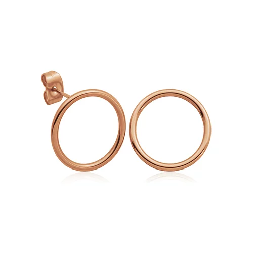 CJ Steelx Open Circle Stud Earrings - Rose Gold
