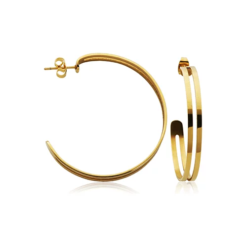 CJ Steelx Double Hoop Earrings - Gold
