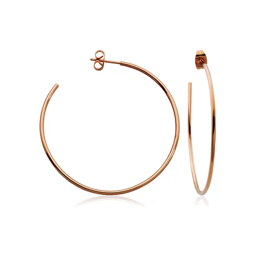 CJ Steelx Super Slim 48mm Hoop Earrings - Rose Gold