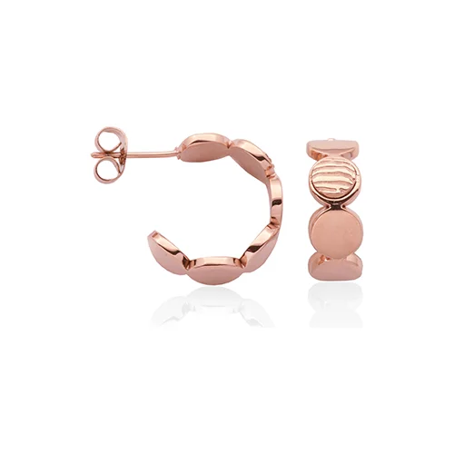 CJ Steelx 13.5mm Dot Open Hoop in IP Rose Gold