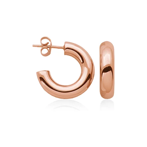 CJ Steelx 20mm Thick Open Hoop Earrings - Rose Gold
