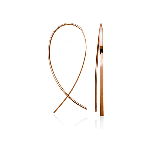 CJ Steelx Upside Down Hoop Earring in IP Rose Gold