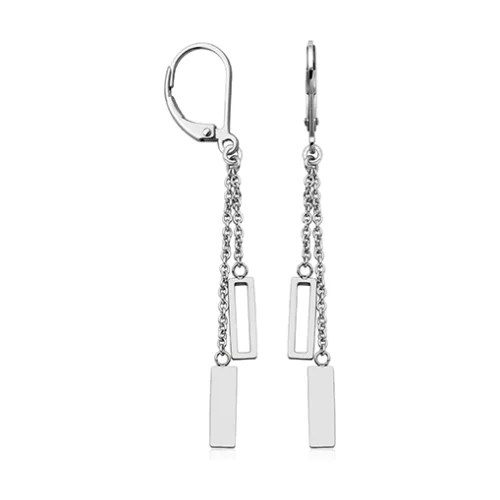 CJ Steelx Double Layer Leverback Earrings - Silver