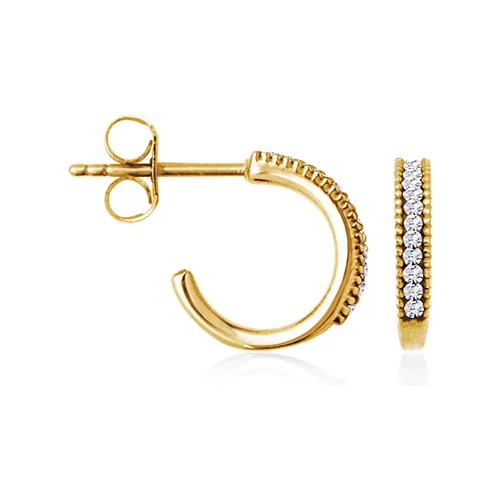 CJ Steelx "April" Diamond Crystal Huggie Hoop Earrings - White